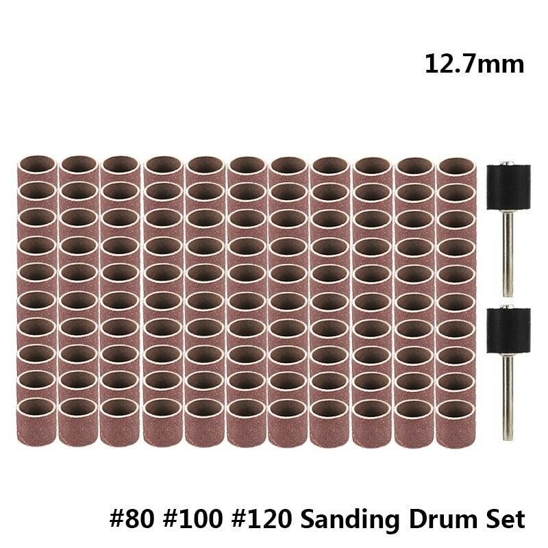 12.7mm Sanding Drum Grit Band Dremel Sleeves Electric Mini Angle Grinder Mandrel - $16.18 - $19.66