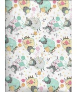 New A.E. Nathan Comfy Flannel Print Knitting Sheep on White Fabric bt Ha... - £2.94 GBP