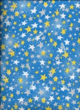 New A.E. Nathan Comfy Flannel Print Shooting Stars Blue Fabric bt Quarte... - $2.48