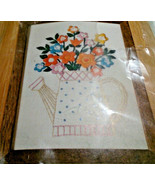 Watering Can Floral Crewel Kit 5&quot; x 7&quot; Caron Hallmark Design Collection  - $20.25