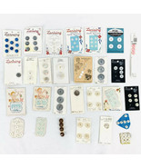 Vintage Pearl Button Sets Original Display Cards Mixed Lot Lady Washingt... - $37.97