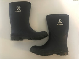 Kamik Rain Boots Size 4 Waterproof Navy Blue STOMP Rubber Boots - $24.95