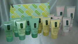 Lot (13 pcs) CLINIQUE Skin Care Items - Cleanser, Soap, Scrub Cream, Moi... - $29.30