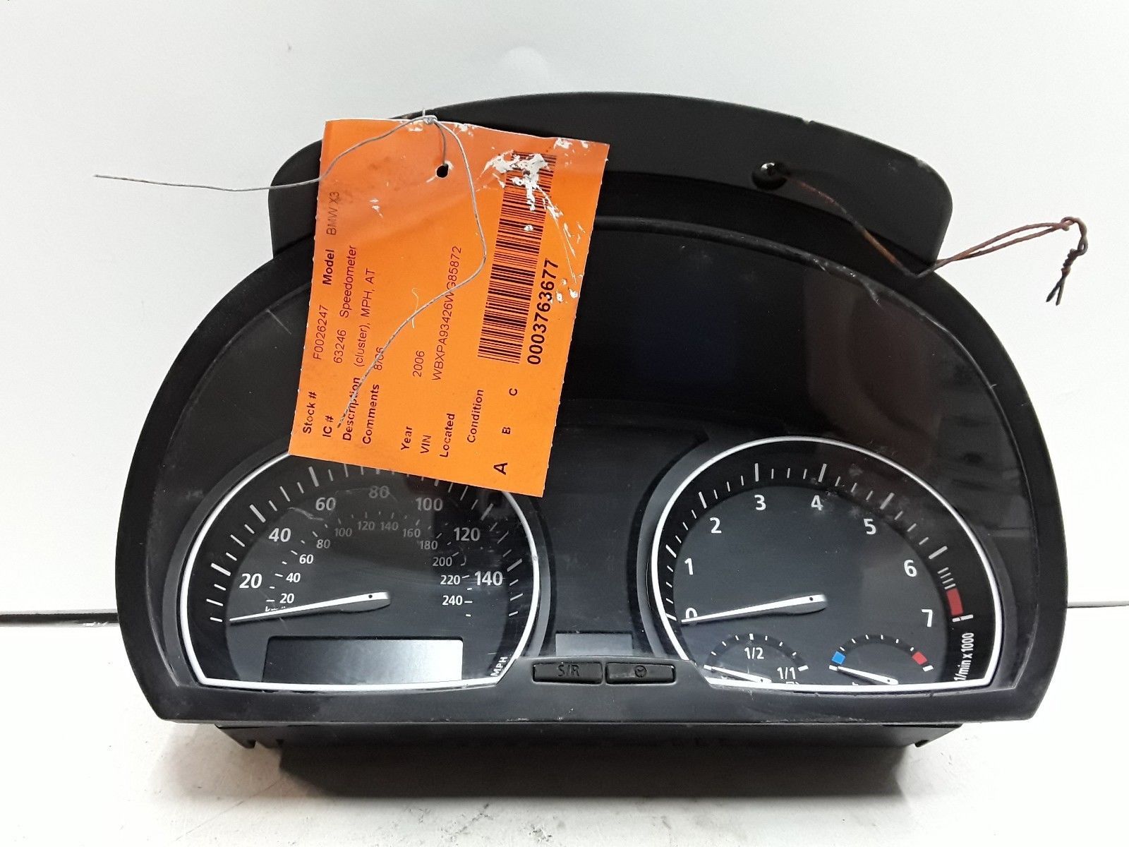 04 05 06 BMW X3 mph speedometer automatic OEM 89,505 Miles Speedometers