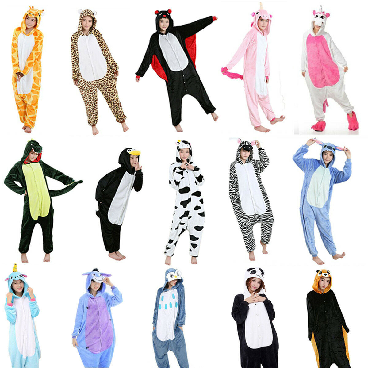 Unisex Adult Kigurumi Animal Character Costume 1Onesie1 Pyjamas Fancy Dress