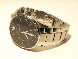 Emporio Armani Men's AR-5863 Stainless Steel Black Dial Watch - $99.47