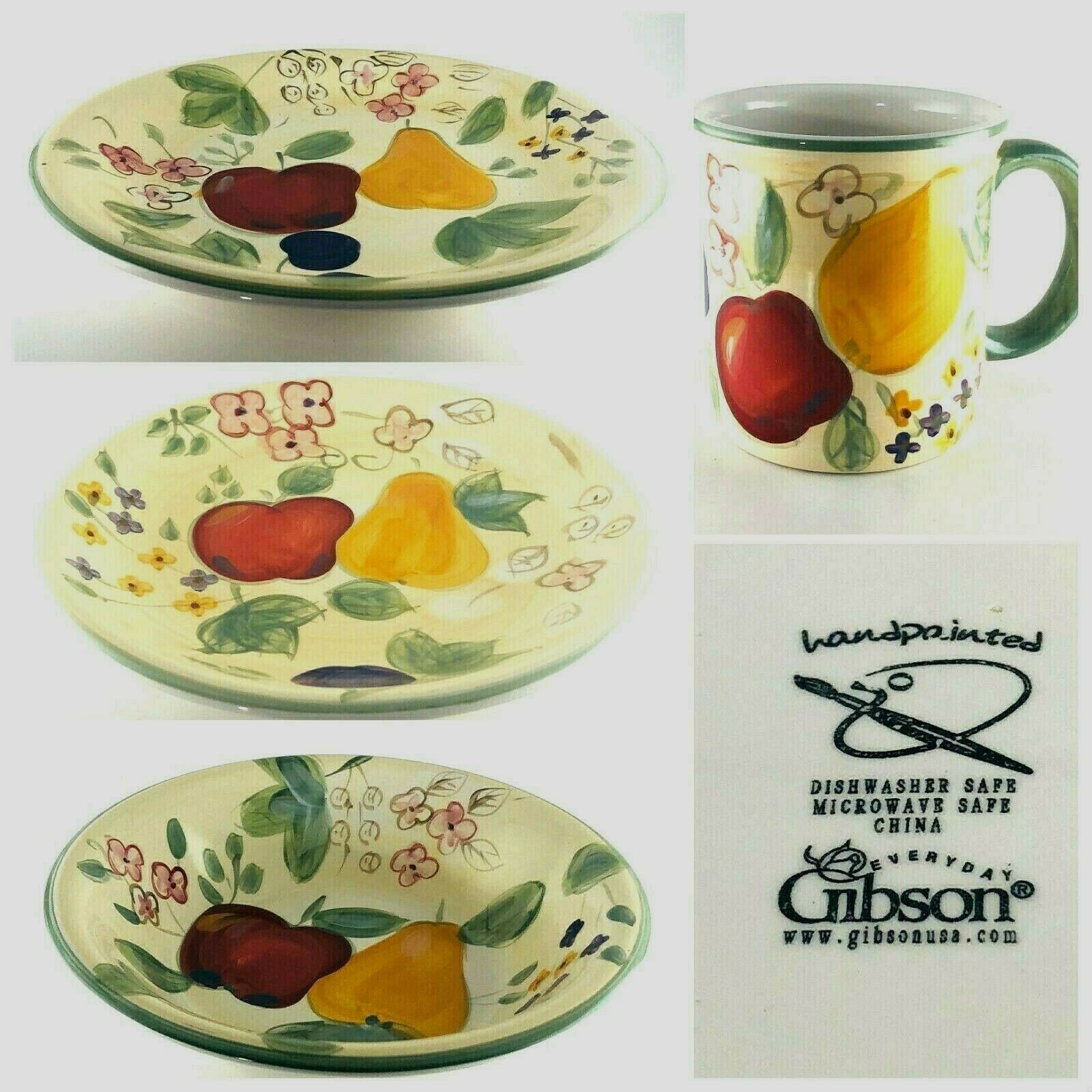 Gibson Designs "FRUIT GROVE" HandPainted Dinnerware Collection Apple