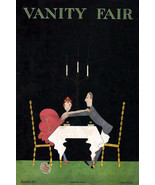 VANITY FAIR COVER 1919 COUPLE CANDLELIGHT DINNER RESTAURANT VINTAGE POST... - $10.96+