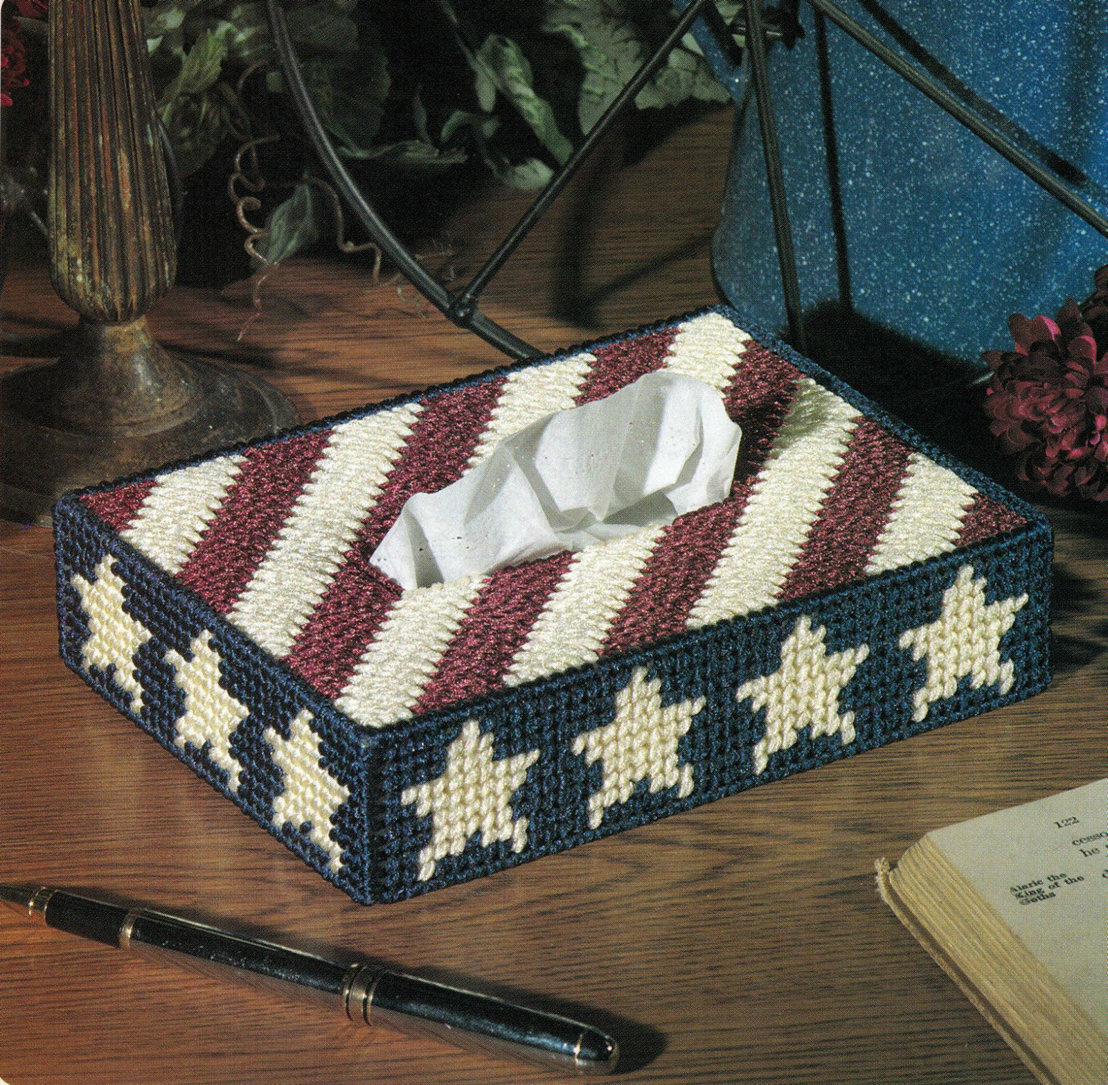 Plastic Canvas Patriotic Tissue Top Uncle Sam Doorstop Eagle Door Decor