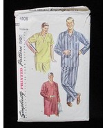 Pajamas 2 Pc &amp; Shirt Sewing Pattern Size Medium Mens Vintage 4108 Simpli... - $5.63