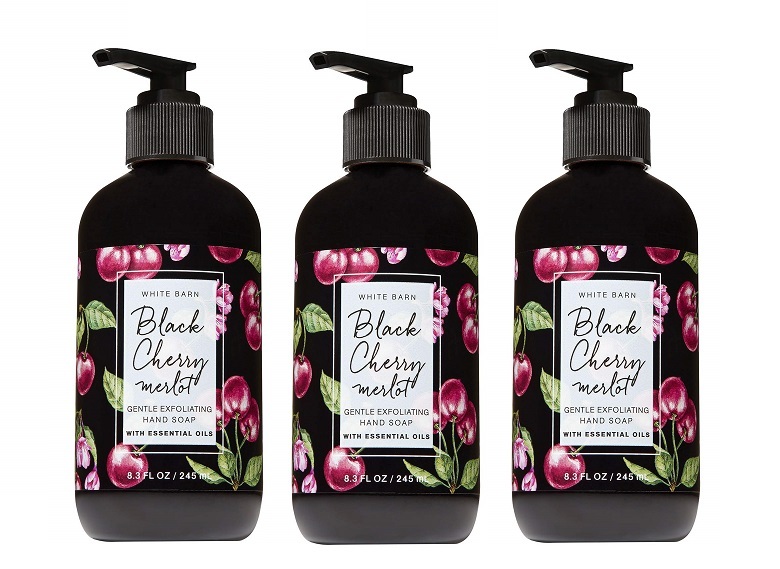 White Barn Black Cherry Merlot Gentle Exfoliating Hand Soap x3 Hand