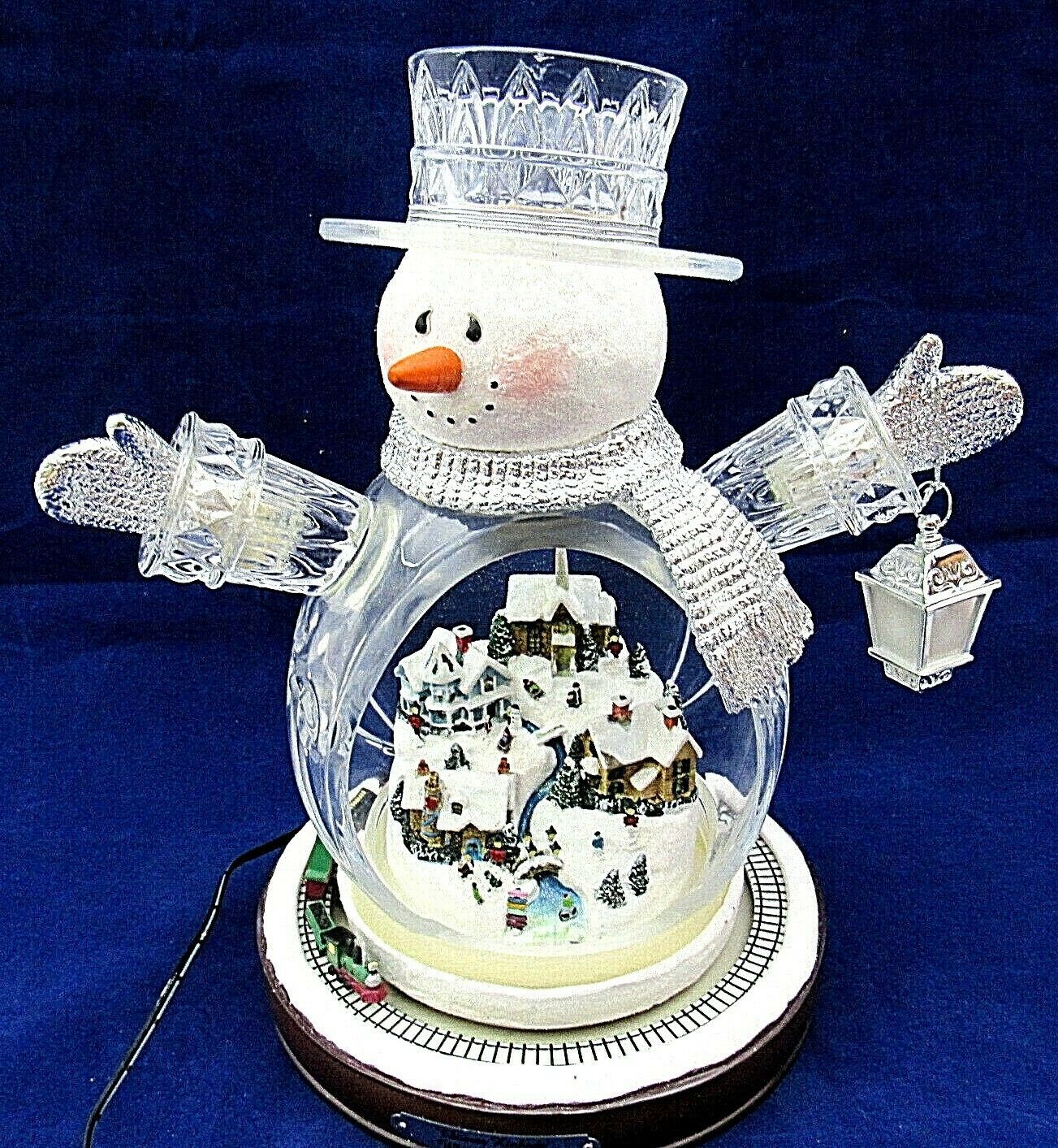 thomas kinkade white christmas masterpiece edition crystal snowman