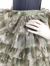 Army Pattern High-Low Tulle Skirt Ball Gown Skirts Hi-lo Tiered Tulle Skirts  image 4