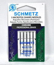 Schmetz Chrome Microtex Needle 5 ct, Size 70/10 - $7.16