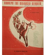 Sheet Music VINTAGE “Rudolph the Red Nosed Reindeer” Christmas Holiday - $87.88