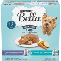 (12 Pack) Purina Bella Grain Free,Natural Pate Wet Dog Food,With Chicken & La... - $20.68