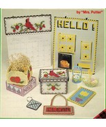 Plastic Canvas Kitchen Key Basket Planter Phone Dish Earring Cardinal Pa... - $12.99