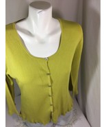 Joseph A. Women Green Long Sleeve Shirt Button Up Size L Bin68#21 - $17.66