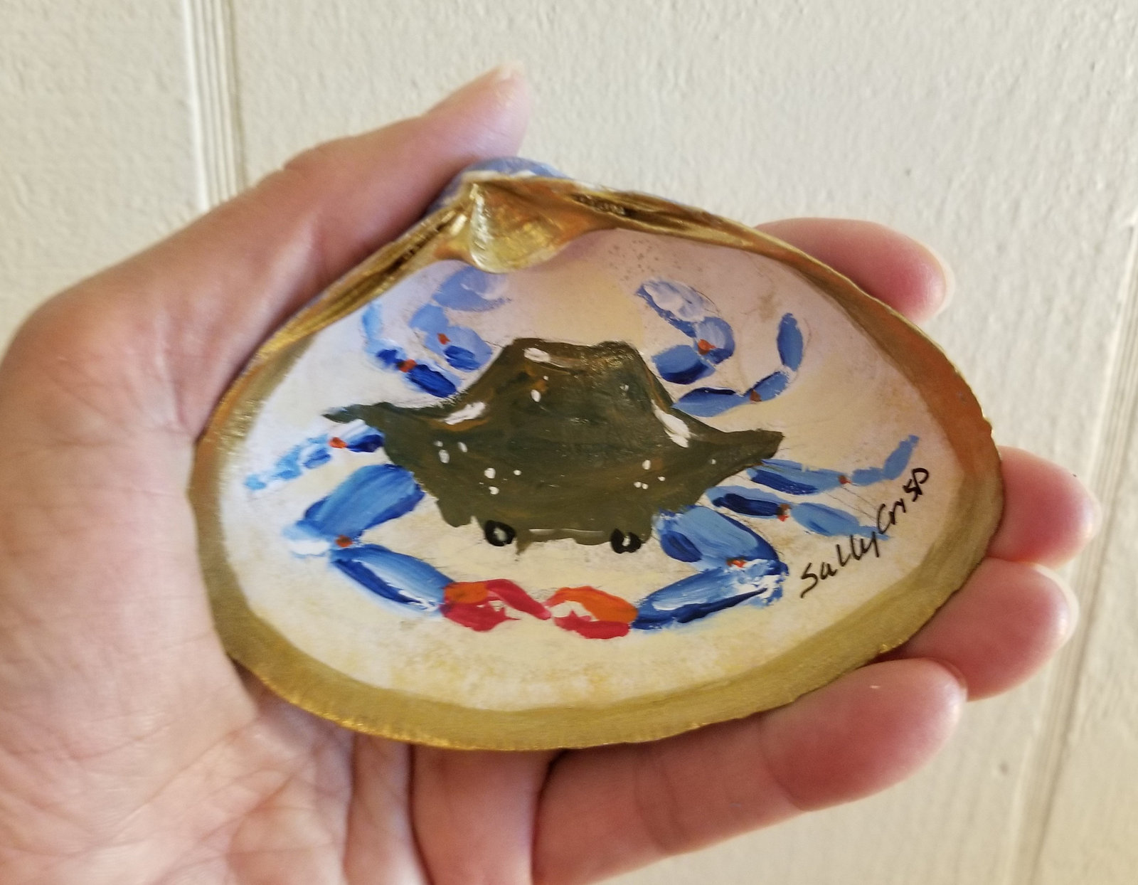 Painted Shell Art, Steamed Crabs, Chesapeake Bay Blue Crab, Coastal