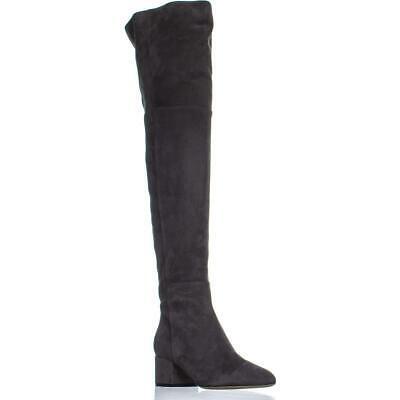 Sergio Rossi A78350 Block Heel Over The Knee Boots, Royal Gris - Boots
