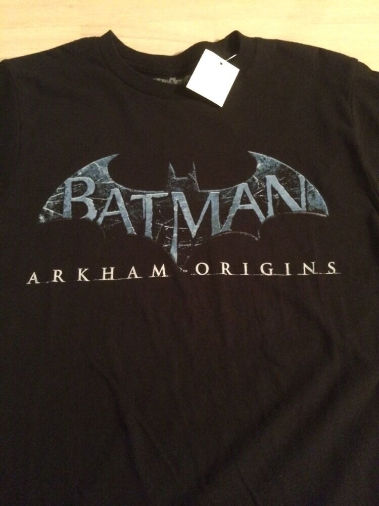 Batman Arkham Men's Shirt Origins Black 100% Cotton T-Shirt Size Medium New!