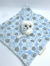 Blankets &amp; Beyond Blue White Owl Baby Security Blanket Paci Holder Loop - $14.99