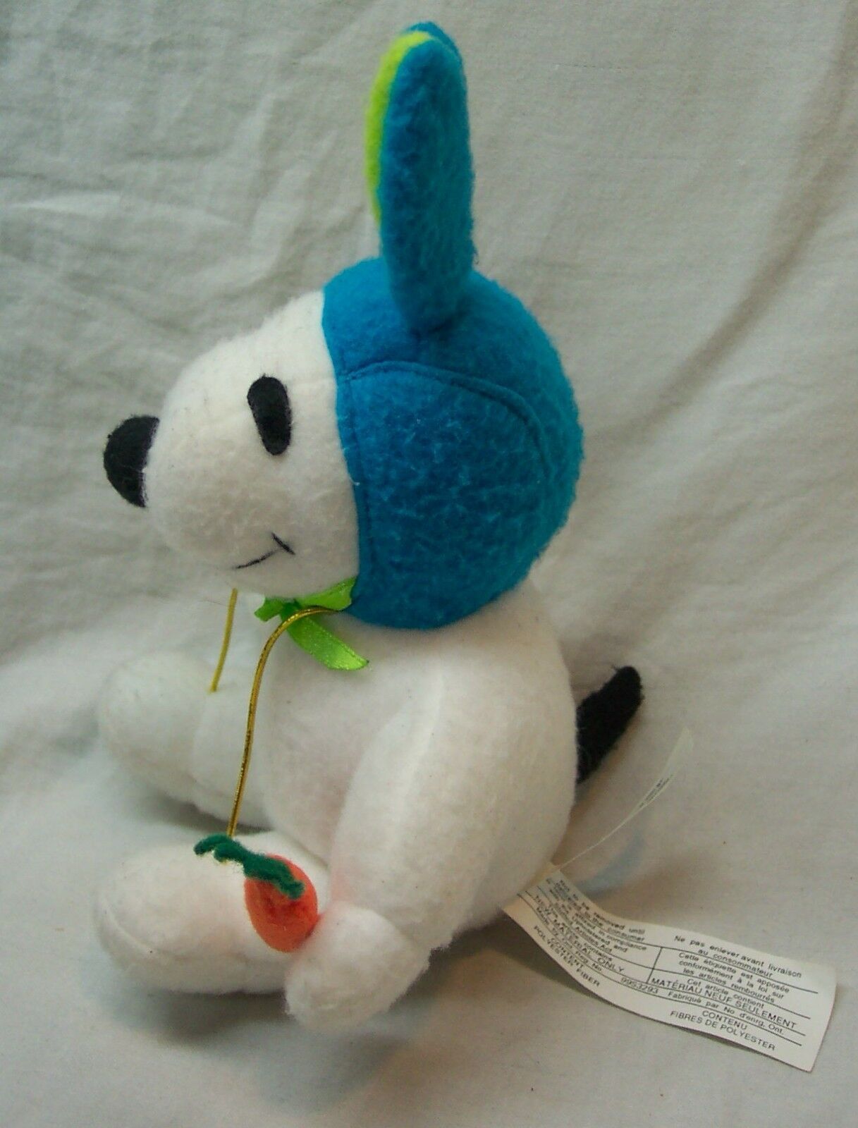 Peanuts EASTER SNOOPY W/ BLUE BUNNY EARS & CARROT 8" Plush Stuffed Animal TOY TV, Movie