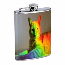 Rainbow Cat Em1 Flask 8oz Stainless Steel Hip Drinking Whiskey - $13.81