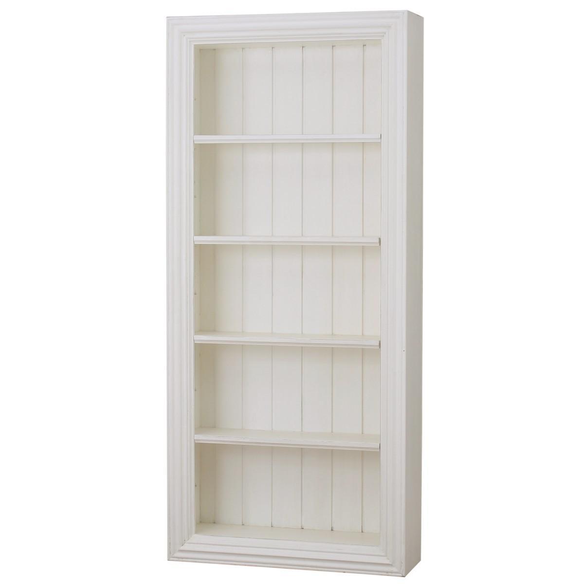 Bramble 26873 Vintage White Saracuse Framed Bookcase Solid Wood Special ...