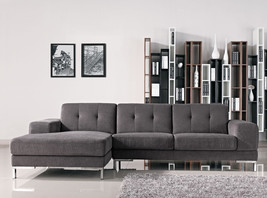 Divani Casa Forli Modern Grey Fabric Sectional Sofa w/ Left Facing Chaise - $1,199.00