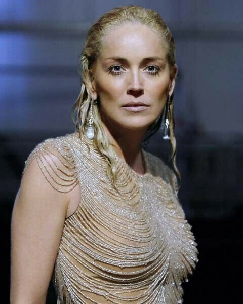 Sharon Stone stunning portrait in sequined gown looking gorgeous 24x36 Poster