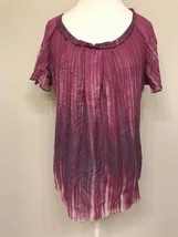 J. Jill Womens LARGE Silk Tunic Top Lined Cap Sleeves Purple - $24.74