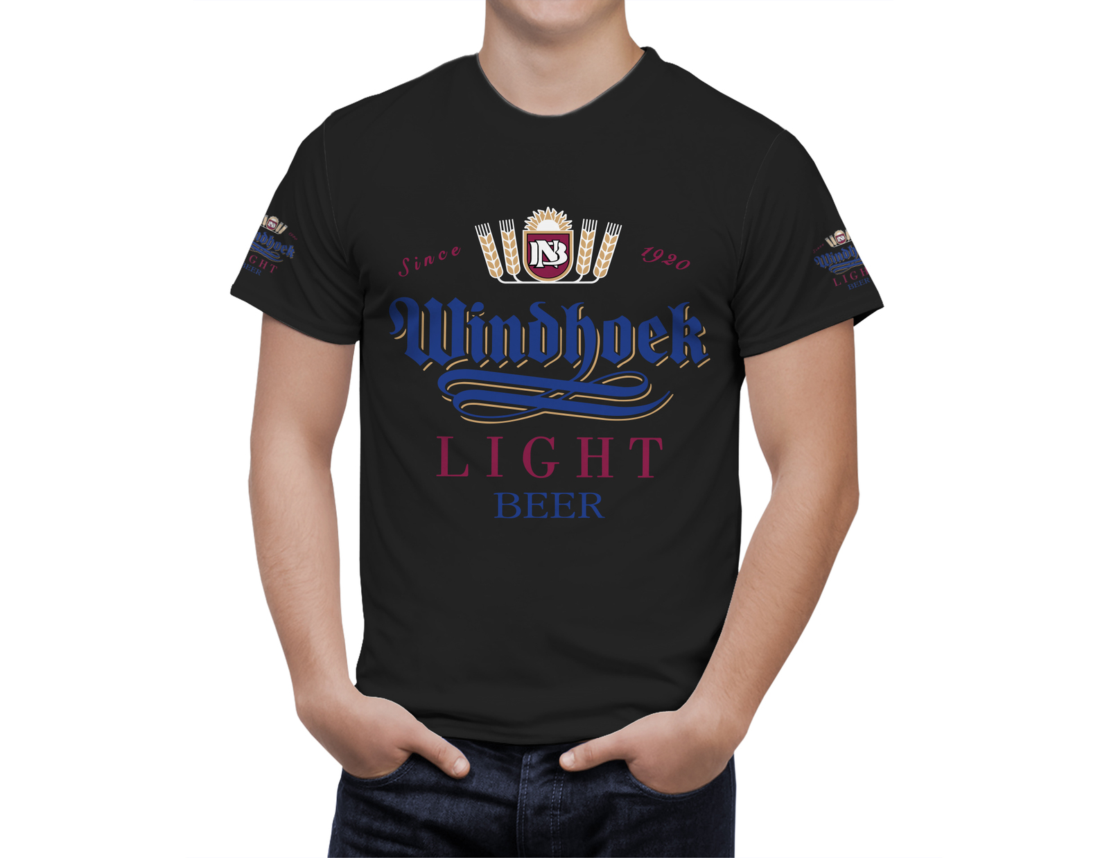 Windhoek Light  Beer Logo Black Short Sleeve  T-Shirt Gift New Fashion