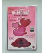 1993 Beistle Honeycomb Hearts Valentines Art Tissue Centerpiece 10 Inch New - $12.99
