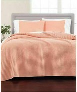 Martha Stewart Collection Washed Rice Stitch Coral King Quilt T410887 - $112.85