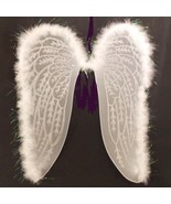 White Angel Wings Adult Silver Sparkles Halloween Cosplay Christmas Fair... - $24.99