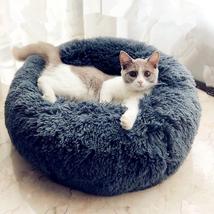 Plush Bed Soft Long Plush Bed Round Pet Dog Bed For Small Dogs Cats Nest Winter  - $21.76