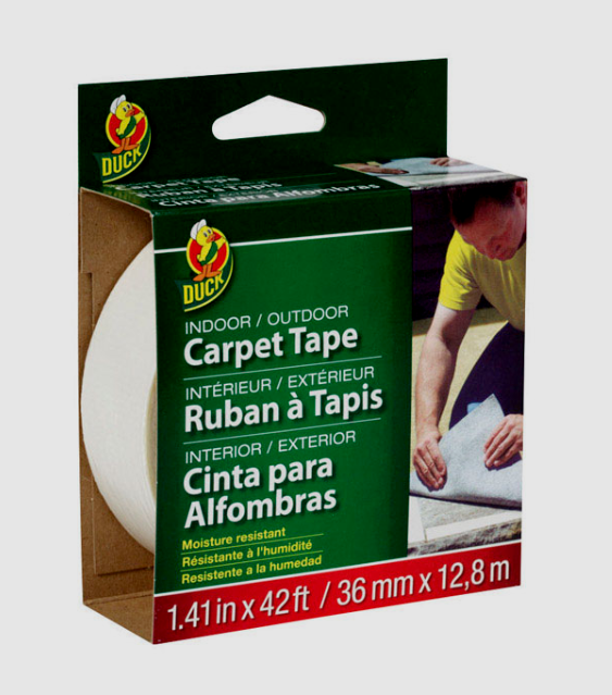 Duck White CARPET TAPE In/Outdoor Moisture Resistant 1.41 W x 42 ft. L 286373
