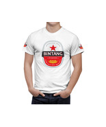 Bintang Beer Logo White Short Sleeve  T-Shirt Gift New Fashion  - $31.99