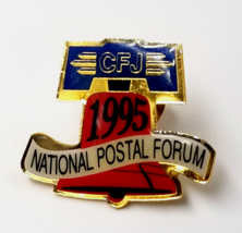 1995 CFJ National Postal Forum NPF Liberty Bell Gold Tone Enamel Lapel P... - $9.99
