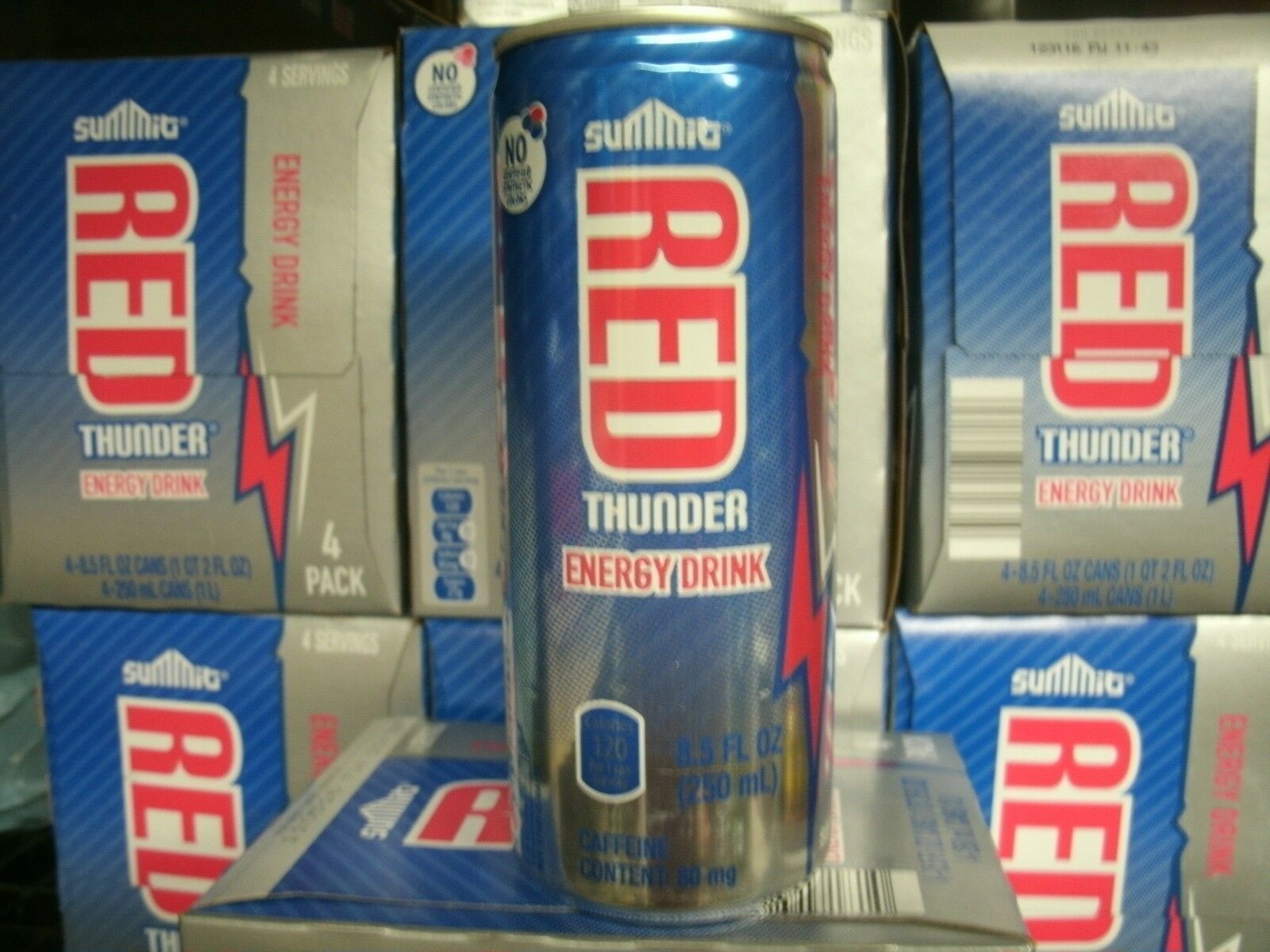 Summit Red Thunder Energy Drink four 4 packs cans (16 cans) Reg or