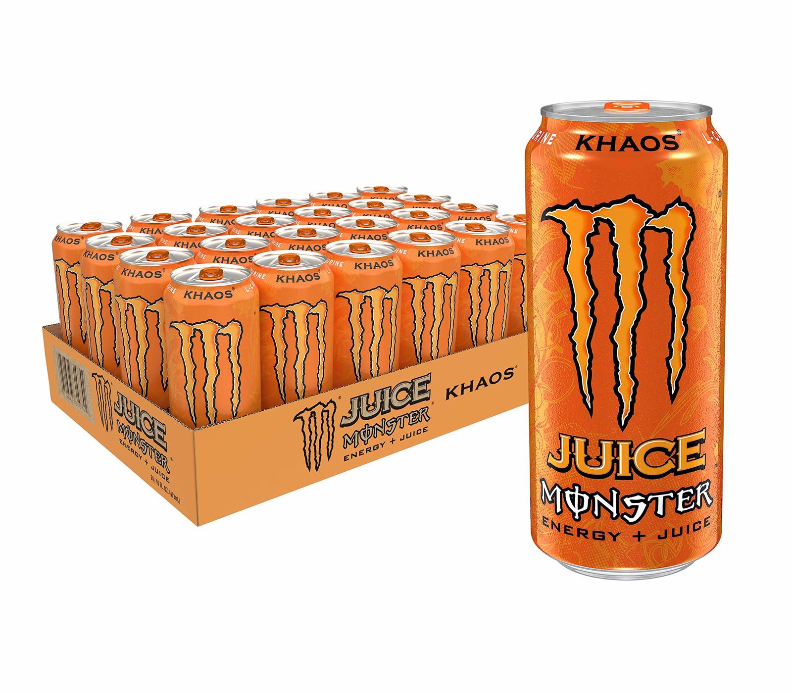 Monster Energy Juice Khaos, Energy Drink 16 Ounce (24 Count) Fruit Juices