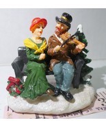 Victorian Couple on Bench Violin Player Violinst O&#39;well Owell Xmas Figur... - $28.66
