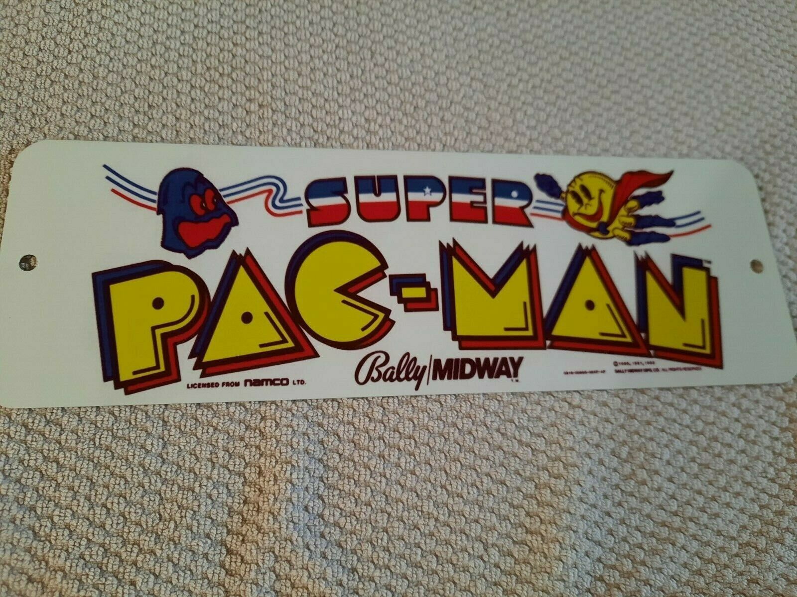 Super Pac Man Arcade Marquee 4x12 Metal Wall Sign