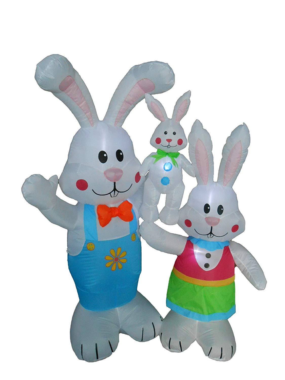 5 Foot Tall Easter Inflatable Party Bunnies Family Yard Blow Up Decoration Easter & Spring