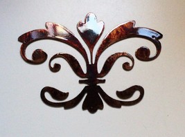 Ornamental Fleur de Lis - Metal Wall Art - Copper 8" x 5 1/2" - $23.37
