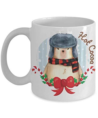 PixiDoodle Christmas Bear Coffee Mug - Stuffed Teddy Bear Kids Christmas Hot Coc