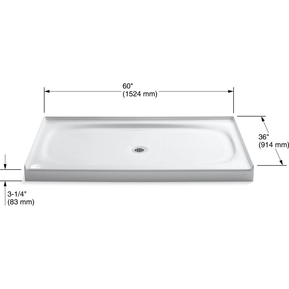 KOHLER Shower Base 60 in. x 36 in. SlipResistant Center Drain Cast