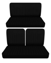 Fits 1978 Ford Bronco 2 dr sedan Front 50-50 top and solid rear seat covers blk - $130.54