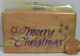 Christmas Rubber Stamp Hero Arts F-515 Merry Christ w/ Stars 1992 3-1/4X2"   B94 - $4.99